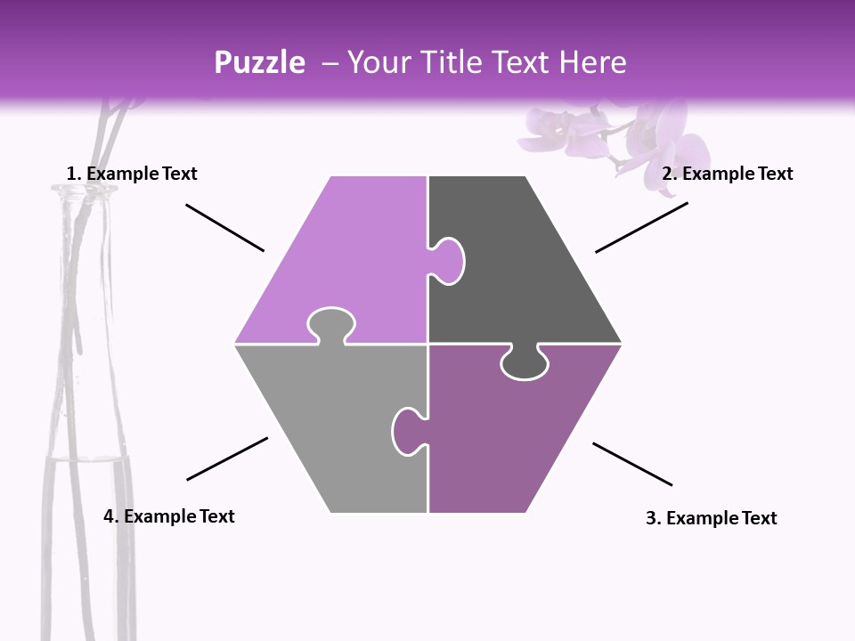 A Vase With Purple Flowers On A White And Purple Background PowerPoint Template