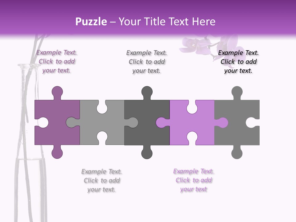 A Vase With Purple Flowers On A White And Purple Background PowerPoint Template