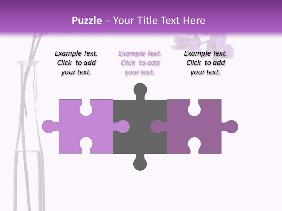 A Vase With Purple Flowers On A White And Purple Background PowerPoint Template