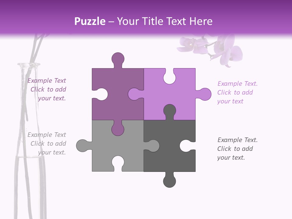 A Vase With Purple Flowers On A White And Purple Background PowerPoint Template