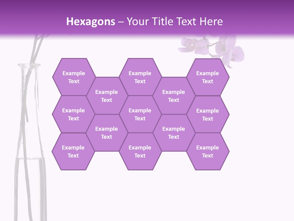 A Vase With Purple Flowers On A White And Purple Background PowerPoint Template