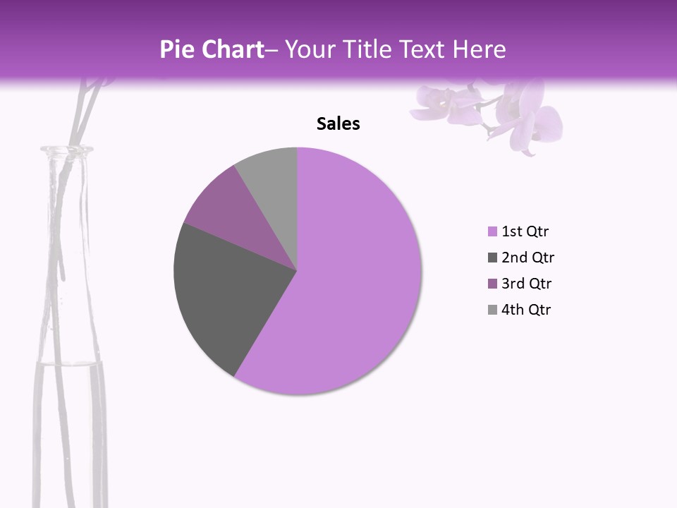 A Vase With Purple Flowers On A White And Purple Background PowerPoint Template