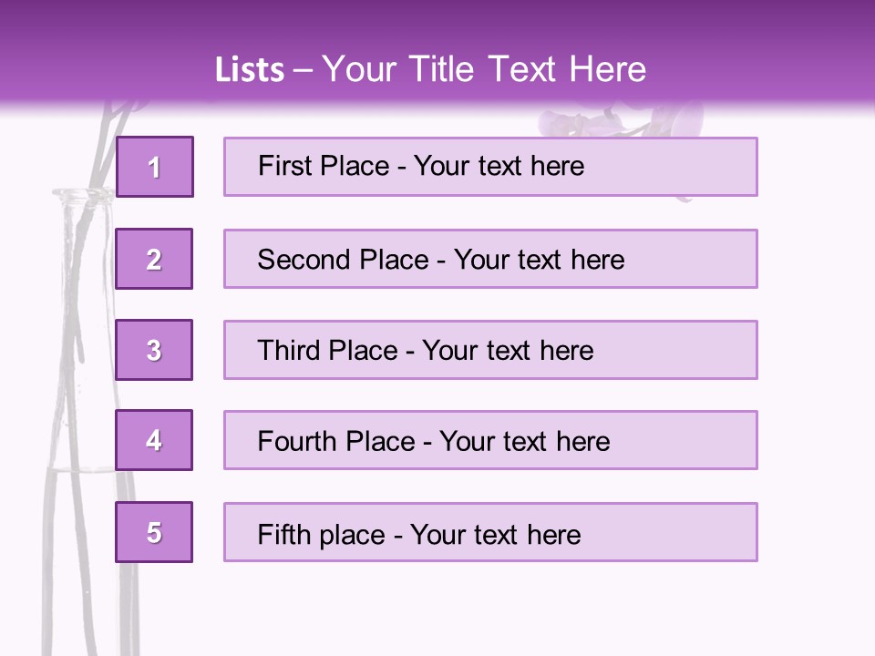 A Vase With Purple Flowers On A White And Purple Background PowerPoint Template