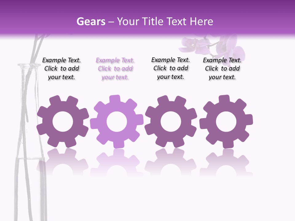 A Vase With Purple Flowers On A White And Purple Background PowerPoint Template