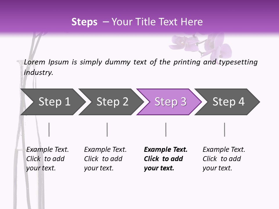 A Vase With Purple Flowers On A White And Purple Background PowerPoint Template