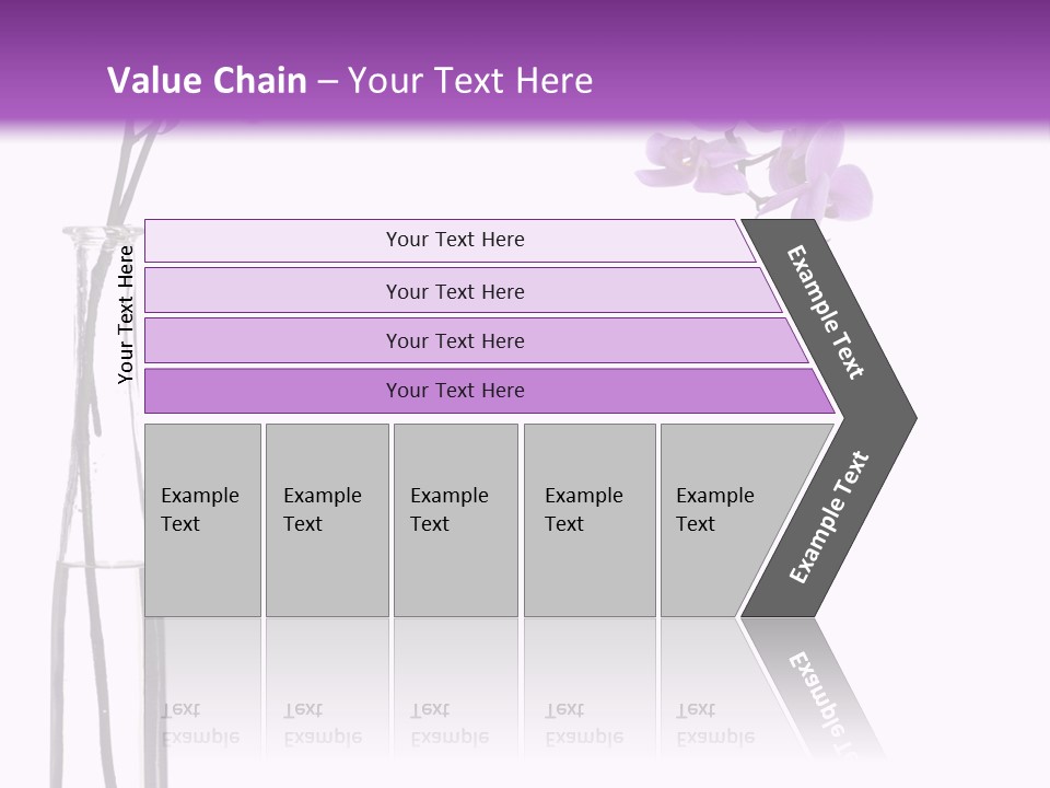 A Vase With Purple Flowers On A White And Purple Background PowerPoint Template