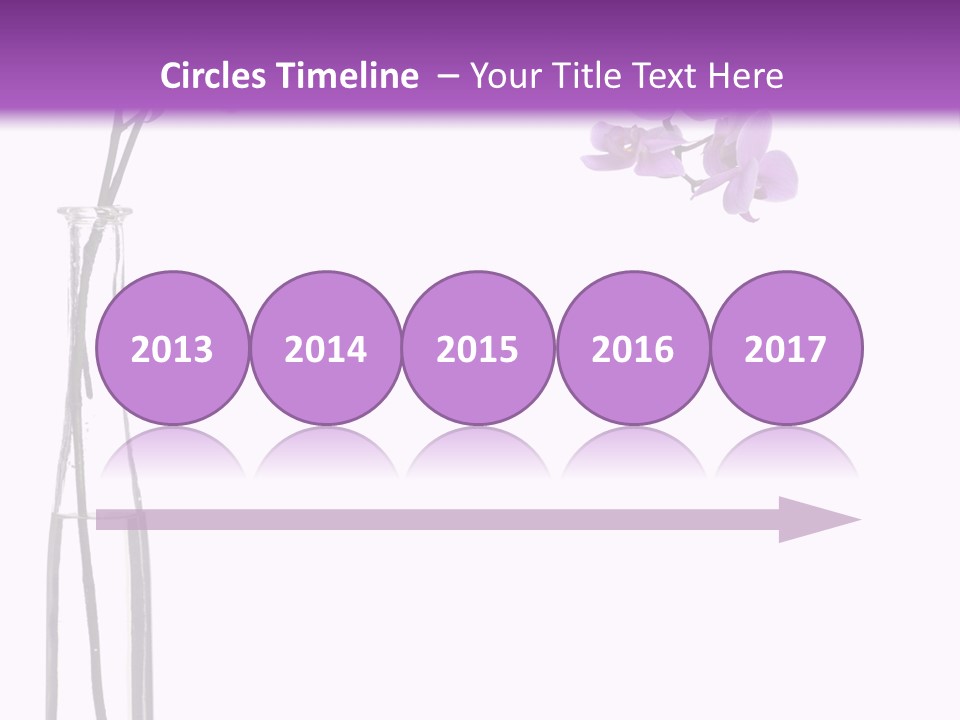 A Vase With Purple Flowers On A White And Purple Background PowerPoint Template