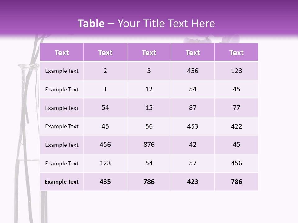 A Vase With Purple Flowers On A White And Purple Background PowerPoint Template