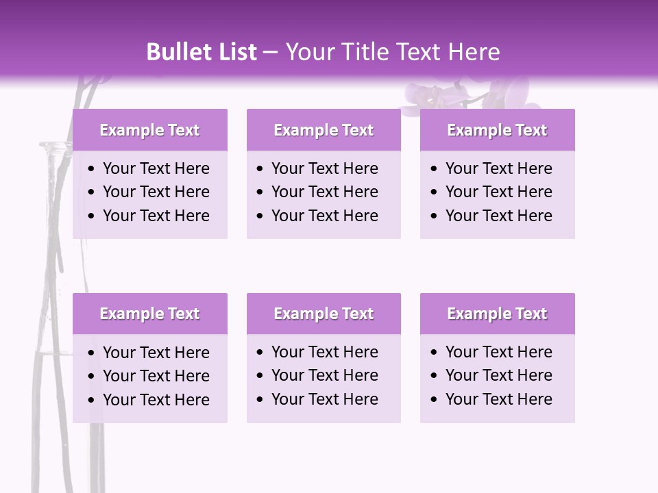 A Vase With Purple Flowers On A White And Purple Background PowerPoint Template