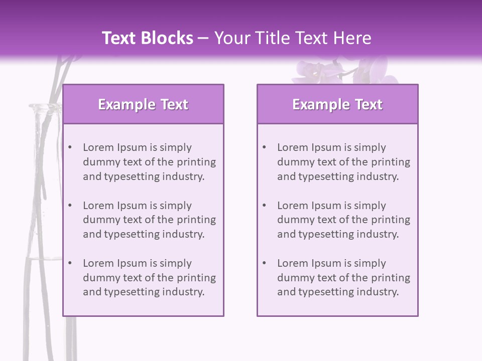 A Vase With Purple Flowers On A White And Purple Background PowerPoint Template