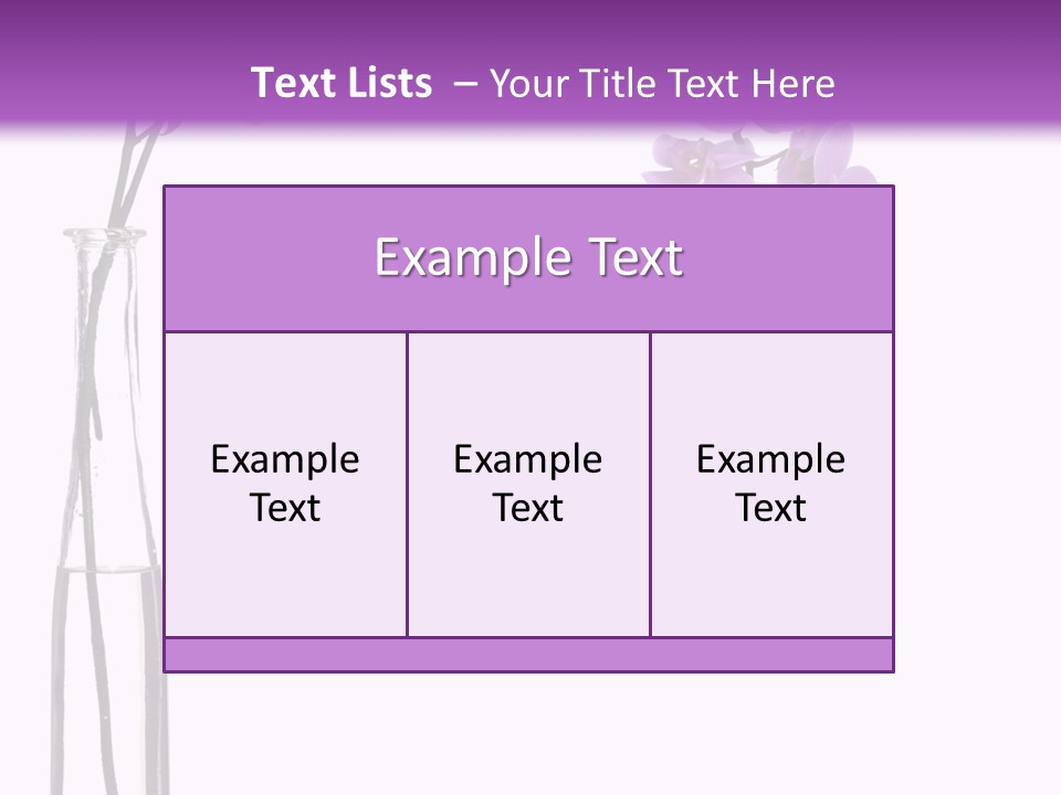 A Vase With Purple Flowers On A White And Purple Background PowerPoint Template