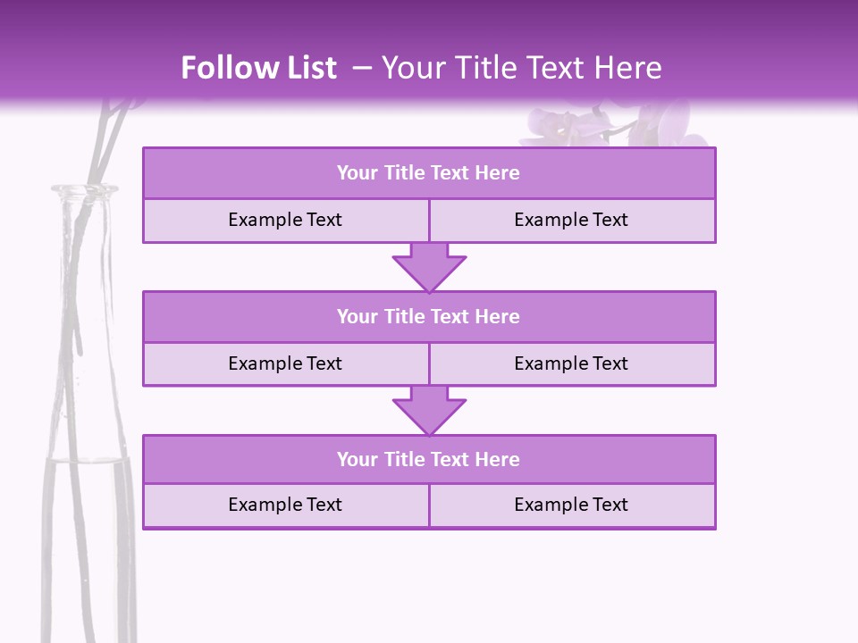 A Vase With Purple Flowers On A White And Purple Background PowerPoint Template