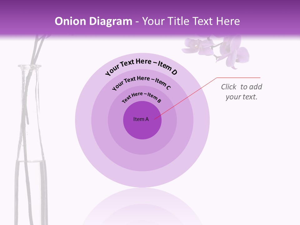 A Vase With Purple Flowers On A White And Purple Background PowerPoint Template