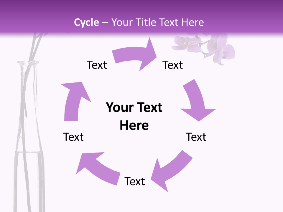 A Vase With Purple Flowers On A White And Purple Background PowerPoint Template