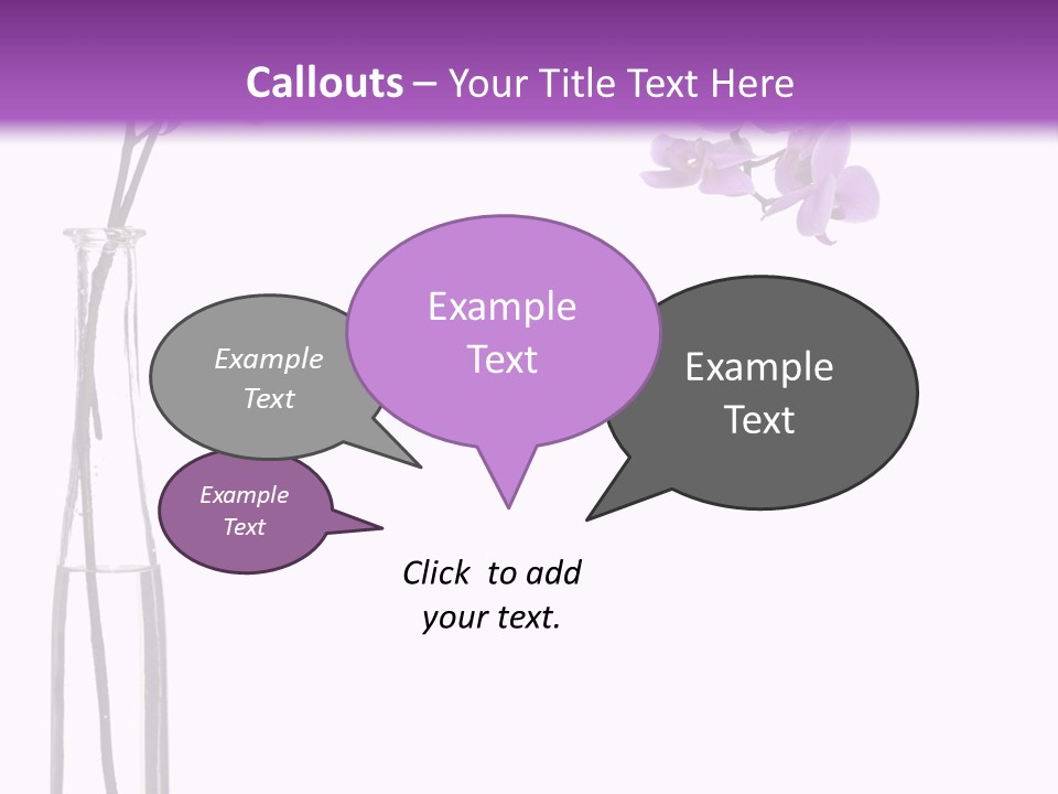 A Vase With Purple Flowers On A White And Purple Background PowerPoint Template