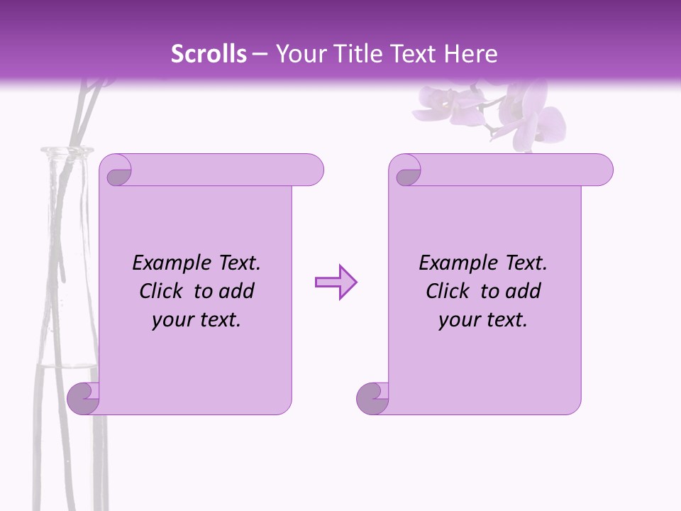 A Vase With Purple Flowers On A White And Purple Background PowerPoint Template
