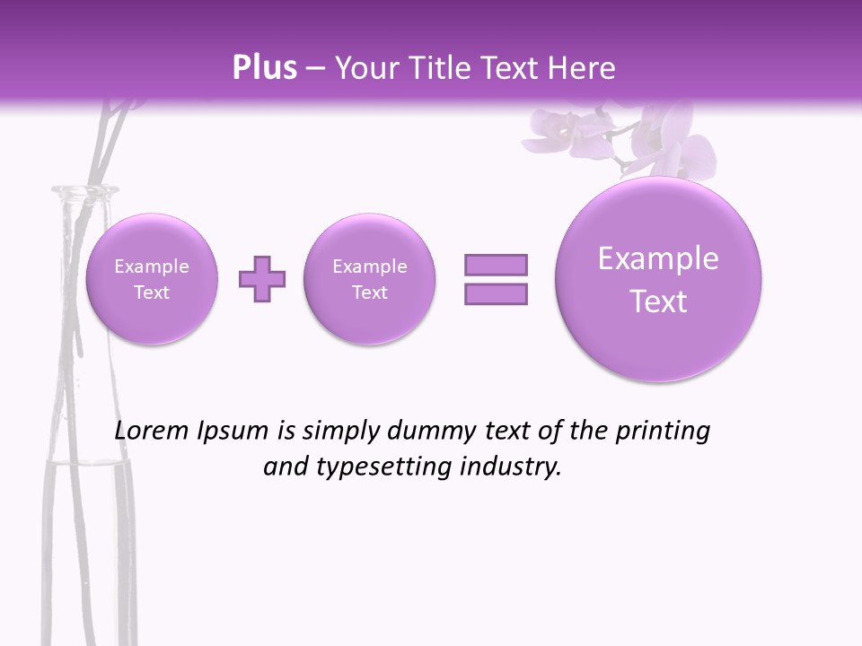 A Vase With Purple Flowers On A White And Purple Background PowerPoint Template