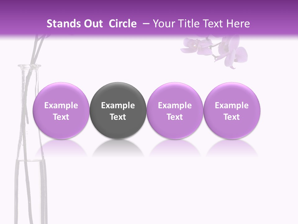 A Vase With Purple Flowers On A White And Purple Background PowerPoint Template