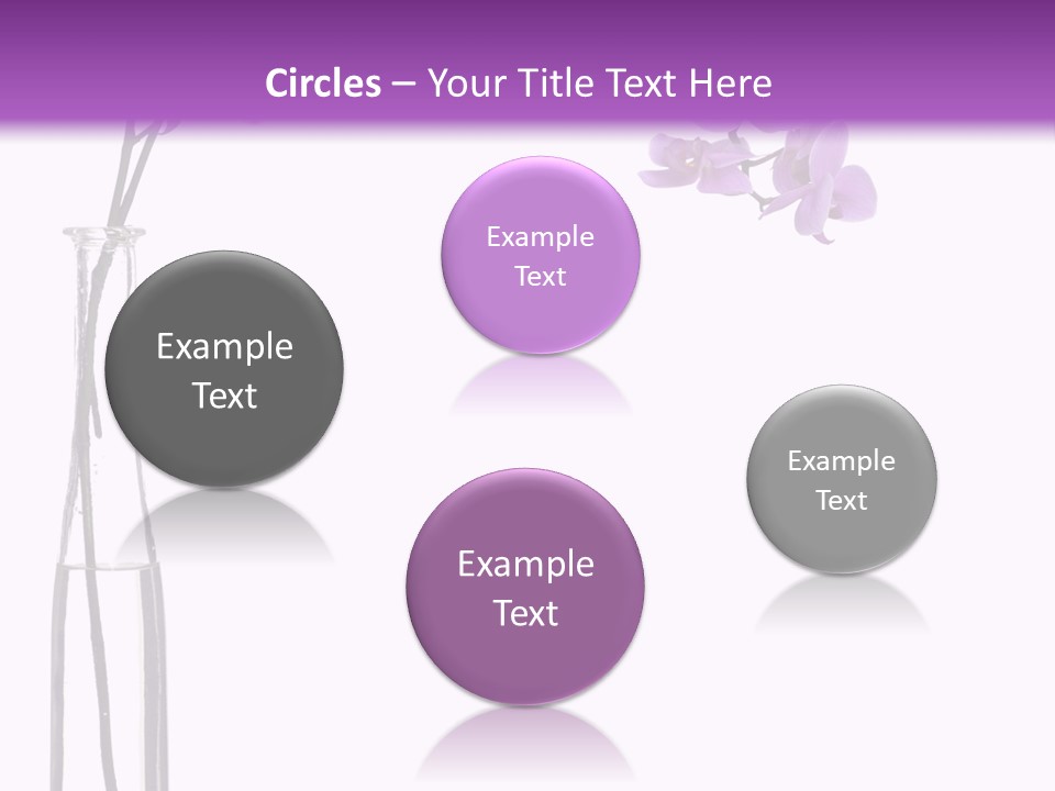 A Vase With Purple Flowers On A White And Purple Background PowerPoint Template