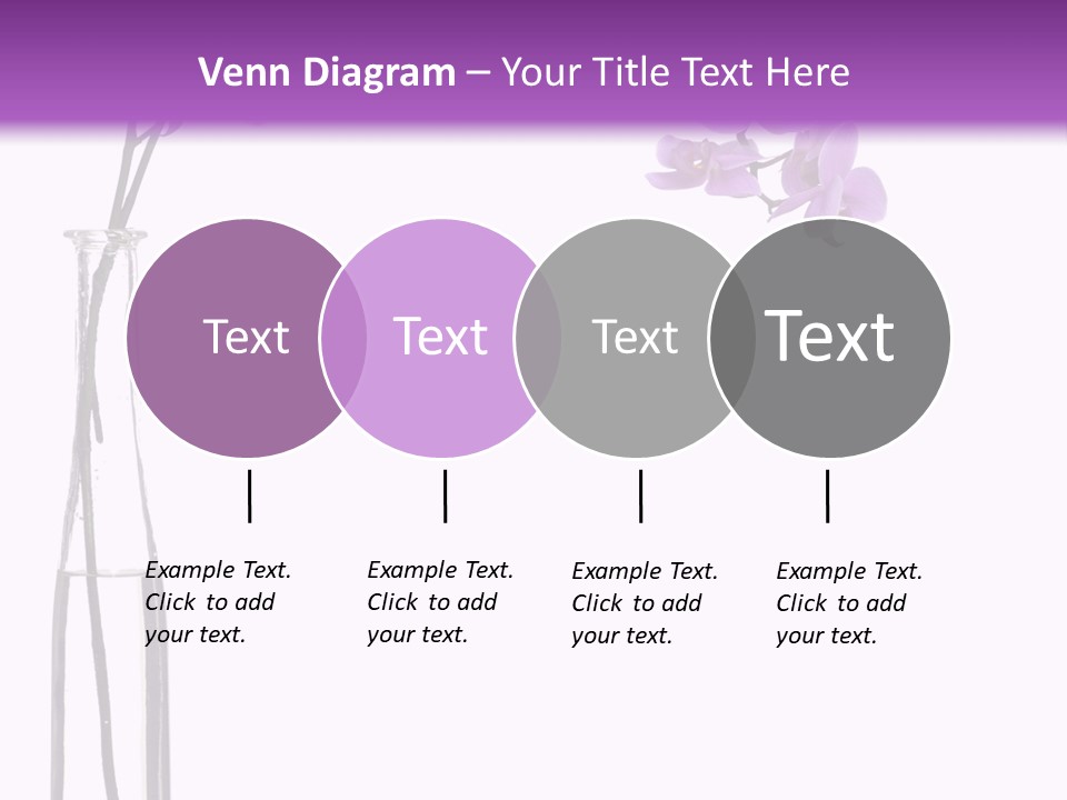 A Vase With Purple Flowers On A White And Purple Background PowerPoint Template