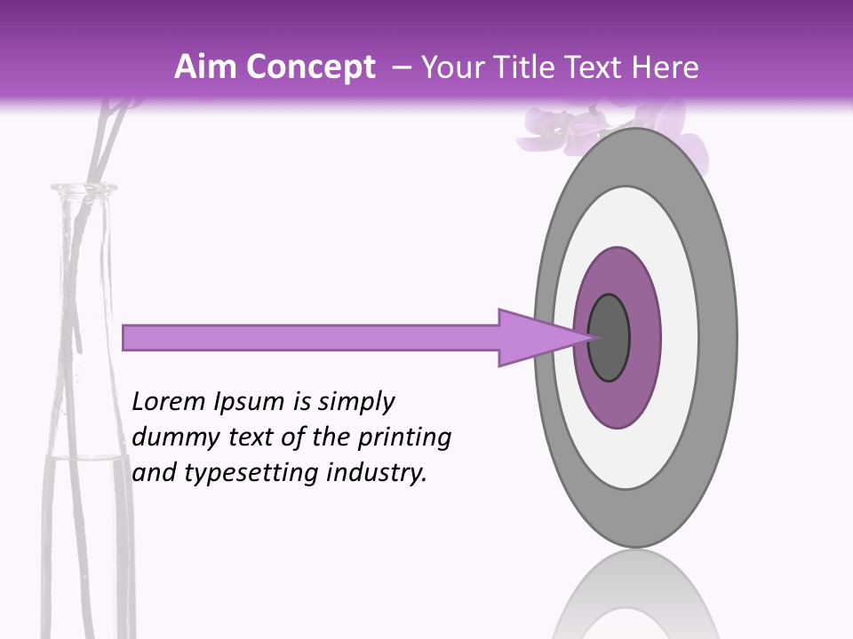 A Vase With Purple Flowers On A White And Purple Background PowerPoint Template