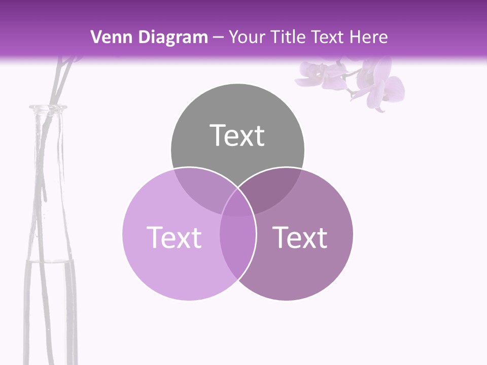 A Vase With Purple Flowers On A White And Purple Background PowerPoint Template