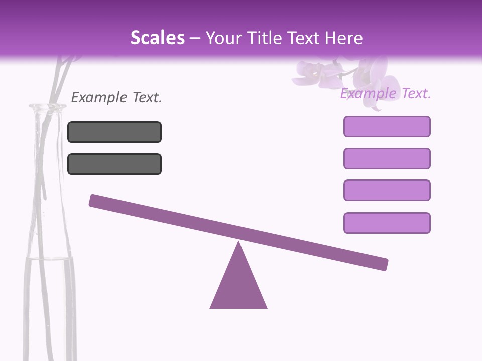 A Vase With Purple Flowers On A White And Purple Background PowerPoint Template