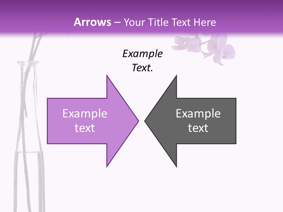 A Vase With Purple Flowers On A White And Purple Background PowerPoint Template