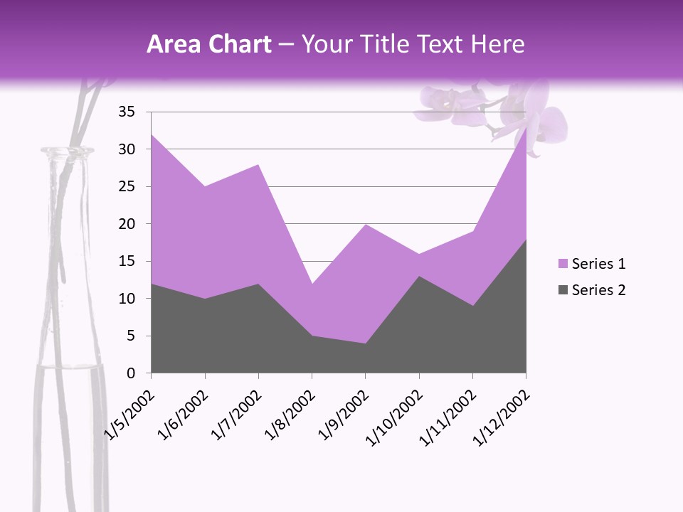 A Vase With Purple Flowers On A White And Purple Background PowerPoint Template