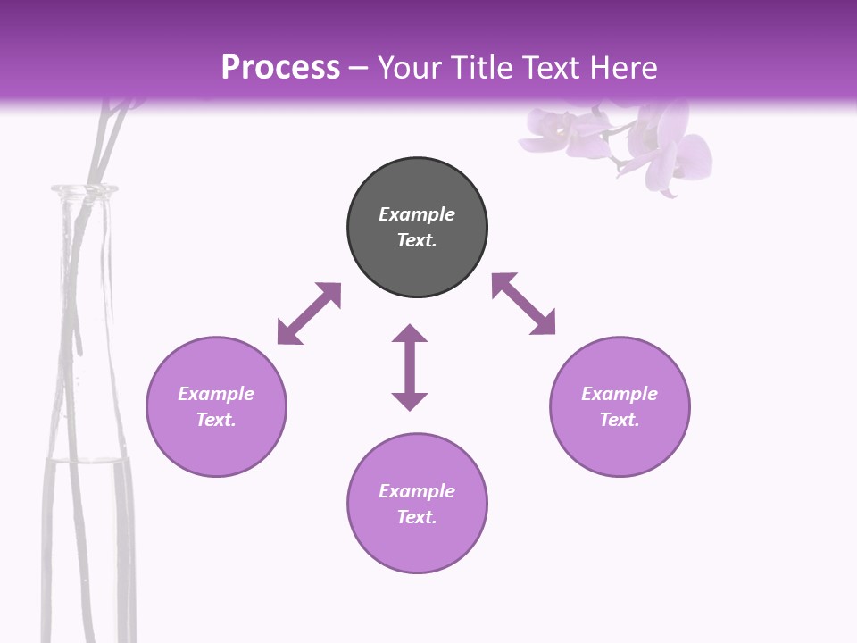 A Vase With Purple Flowers On A White And Purple Background PowerPoint Template