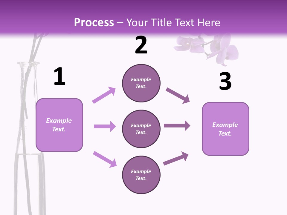 A Vase With Purple Flowers On A White And Purple Background PowerPoint Template