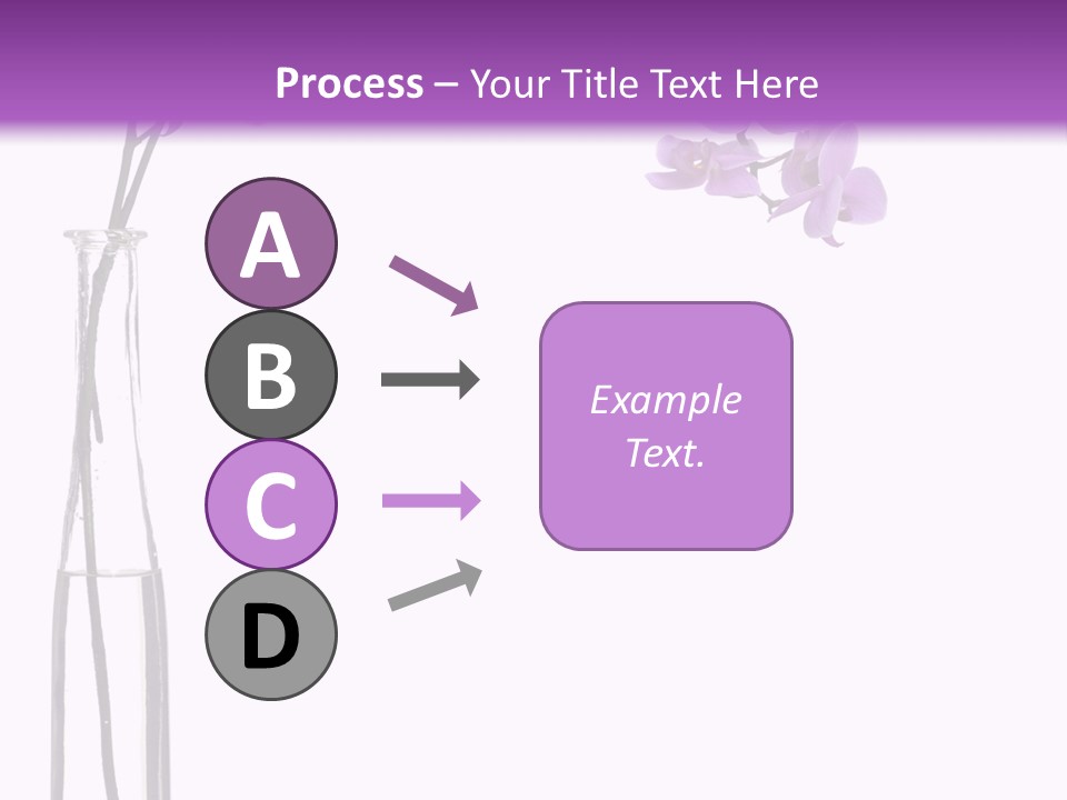 A Vase With Purple Flowers On A White And Purple Background PowerPoint Template