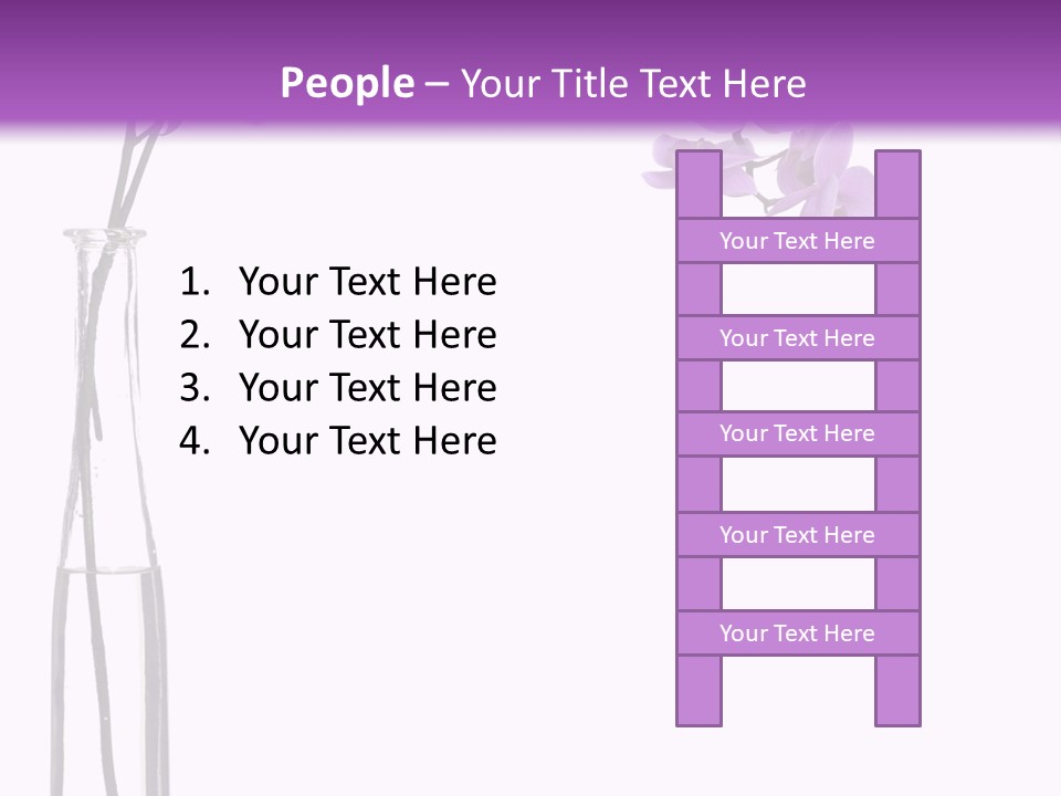 A Vase With Purple Flowers On A White And Purple Background PowerPoint Template