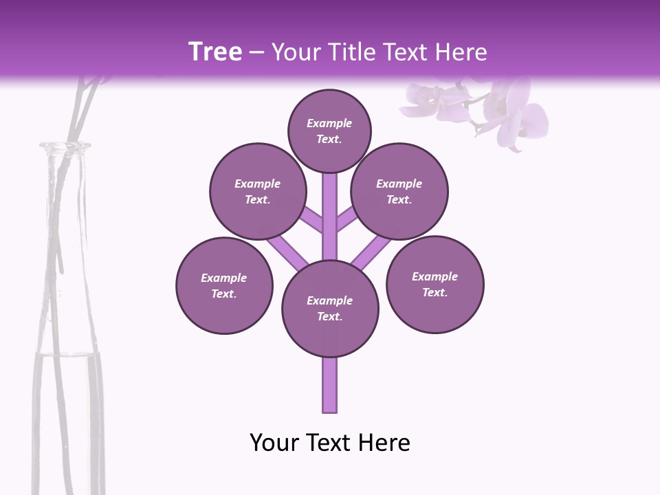 A Vase With Purple Flowers On A White And Purple Background PowerPoint Template