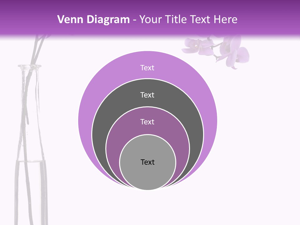 A Vase With Purple Flowers On A White And Purple Background PowerPoint Template