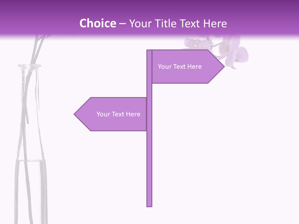 A Vase With Purple Flowers On A White And Purple Background PowerPoint Template