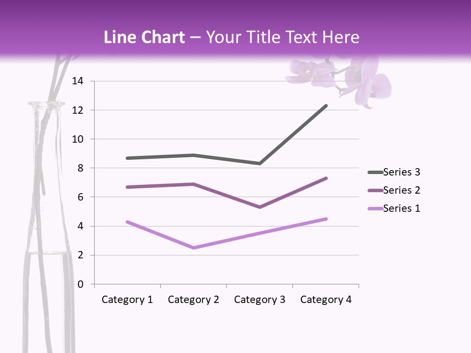 A Vase With Purple Flowers On A White And Purple Background PowerPoint Template