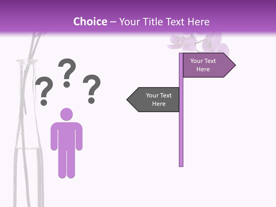 A Vase With Purple Flowers On A White And Purple Background PowerPoint Template