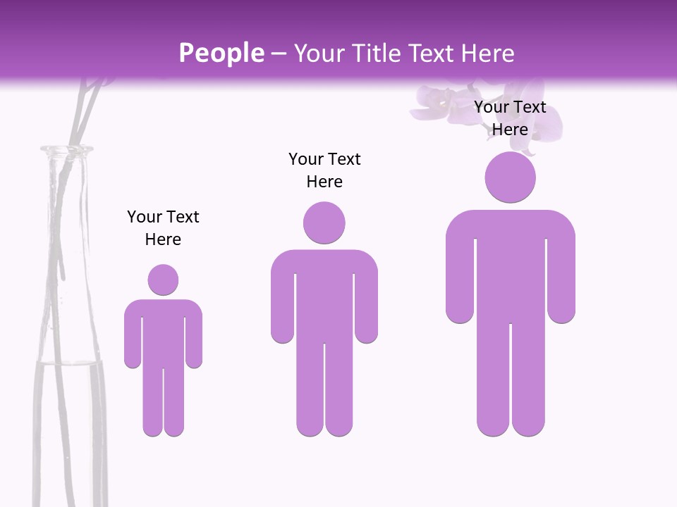 A Vase With Purple Flowers On A White And Purple Background PowerPoint Template