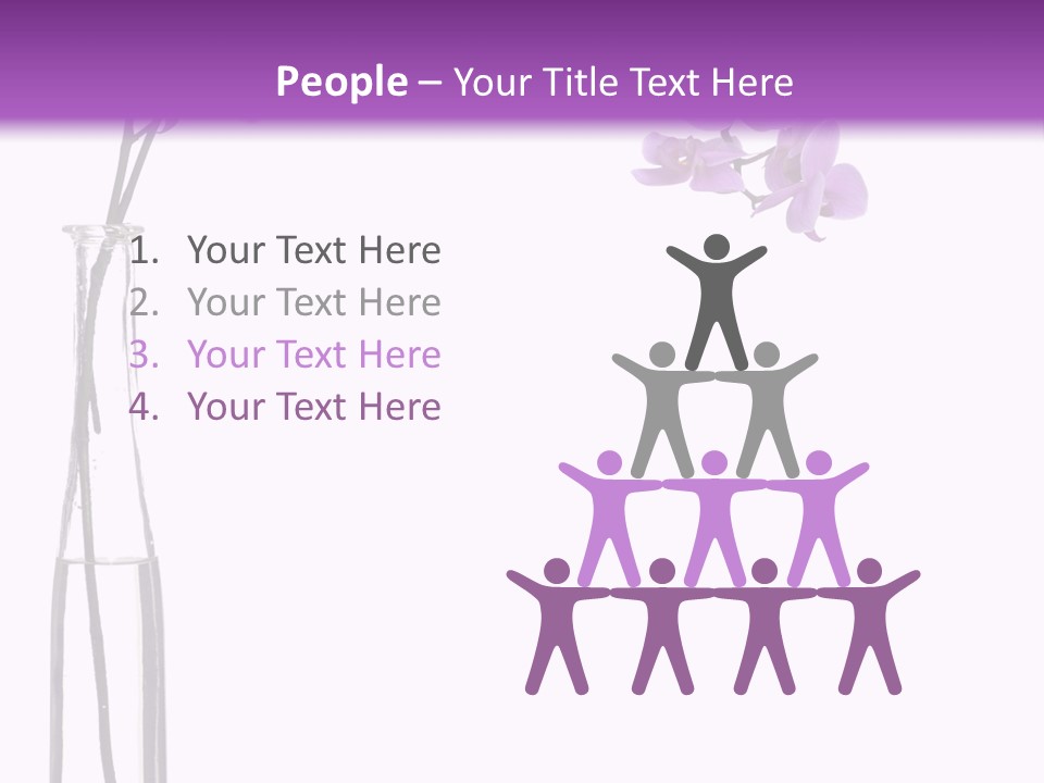 A Vase With Purple Flowers On A White And Purple Background PowerPoint Template