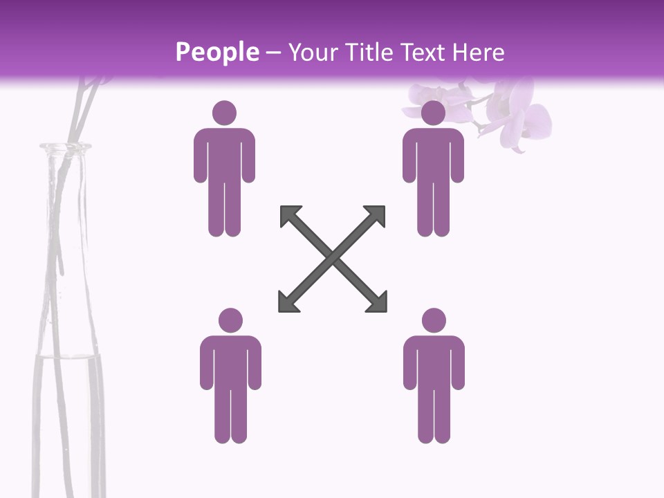 A Vase With Purple Flowers On A White And Purple Background PowerPoint Template