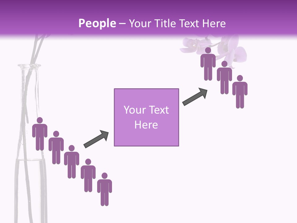 A Vase With Purple Flowers On A White And Purple Background PowerPoint Template