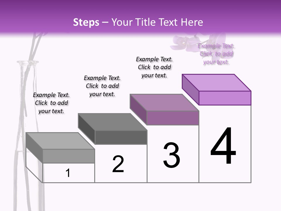 A Vase With Purple Flowers On A White And Purple Background PowerPoint Template