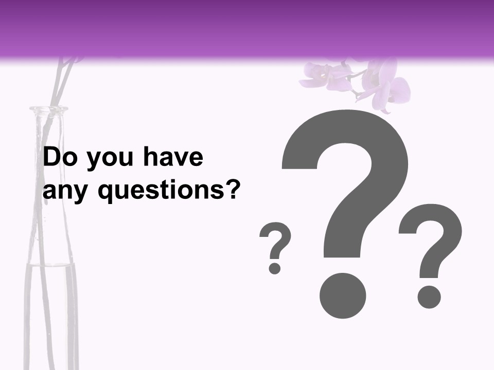 A Vase With Purple Flowers On A White And Purple Background PowerPoint Template