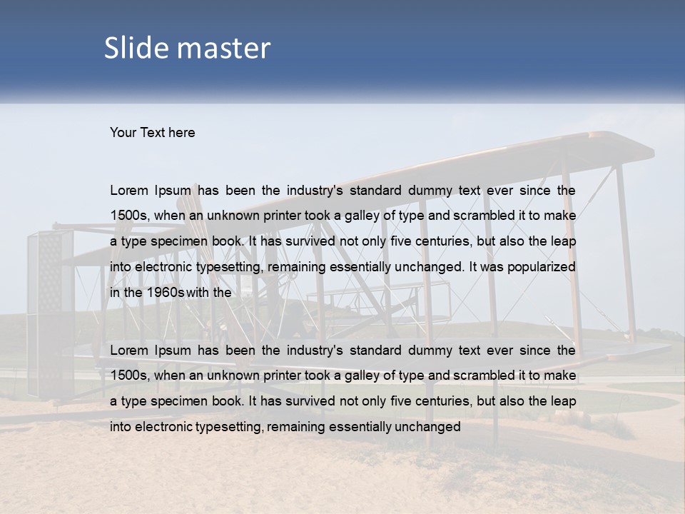 An Old Airplane Sitting On Top Of A Dirt Field PowerPoint Template