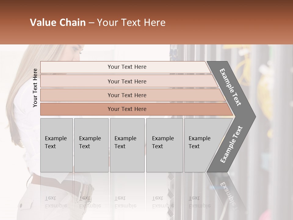A Woman Is Holding A Laptop In Front Of A Server PowerPoint Template