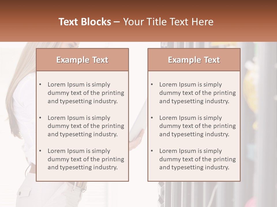 A Woman Is Holding A Laptop In Front Of A Server PowerPoint Template