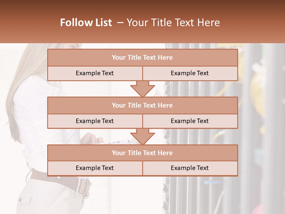 A Woman Is Holding A Laptop In Front Of A Server PowerPoint Template