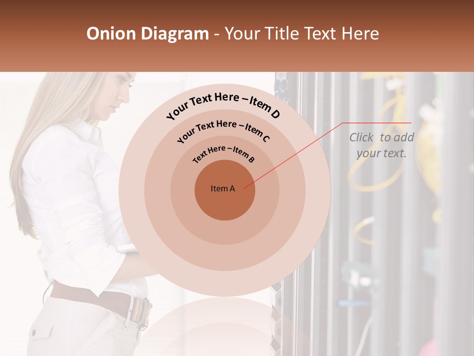 A Woman Is Holding A Laptop In Front Of A Server PowerPoint Template