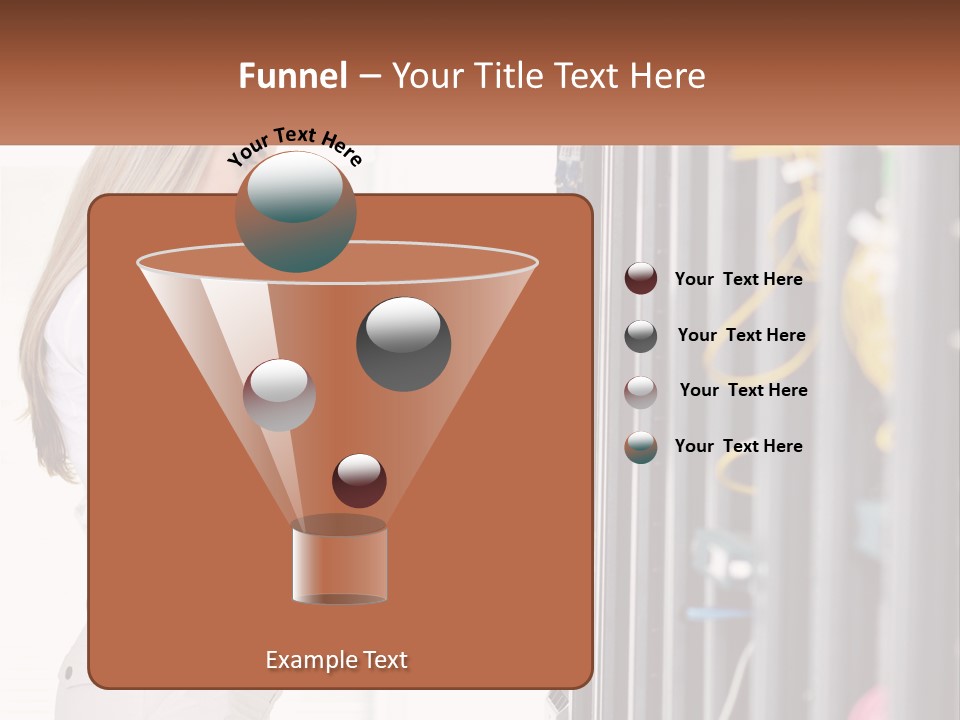 A Woman Is Holding A Laptop In Front Of A Server PowerPoint Template